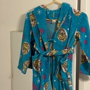 Disney Girls Elsa Frozen Fleece Bathrobe Size M {8}